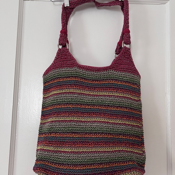 Multicolor Striped Crochet Shoulder Bag - Picture 2 of 4